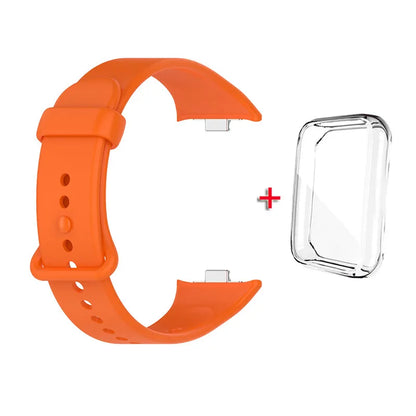 Soft Silicone Strap and One-piece Full Protective Case for Xiaomi Mi Band 9 Pro Strap Smart Band