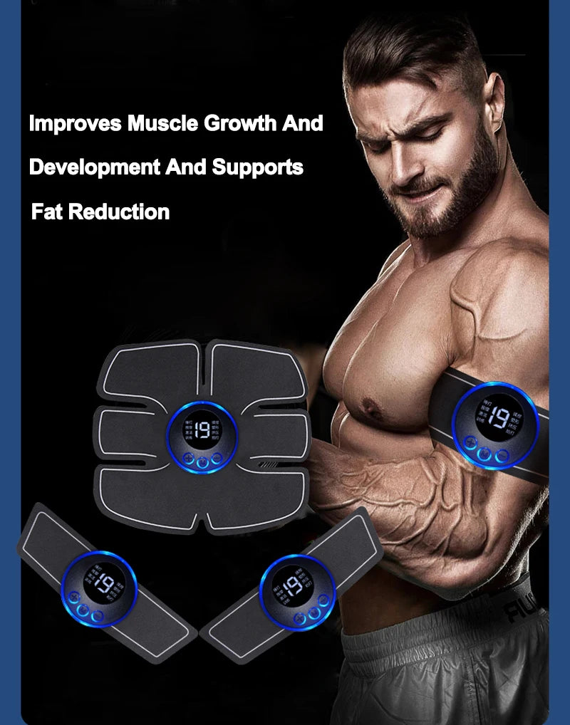 USB Rechargable EMS Muscle Stimulator Electric Massage Therapy Pain Relief Digital Meridian Full Body Massager Fitness