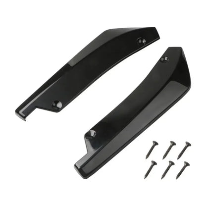 2pcs Universal Car Rear Bumper Lip Diffuser Splitter Spoiler Scratch Protector Black Carbon Fiber Rear Lip Wrap Angle Splitters