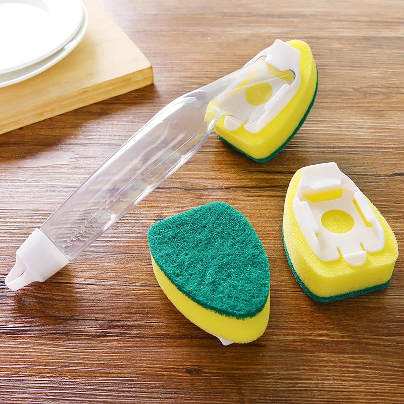 Dish Wand Soap Cleaning Brush Set Replacement Sponge Refill Liquid Washing Home Kitchen Sink Scrubber Cleaning Tool