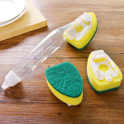 Dish Wand Soap Cleaning Brush Set Replacement Sponge Refill Liquid Washing Home Kitchen Sink Scrubber Cleaning Tool