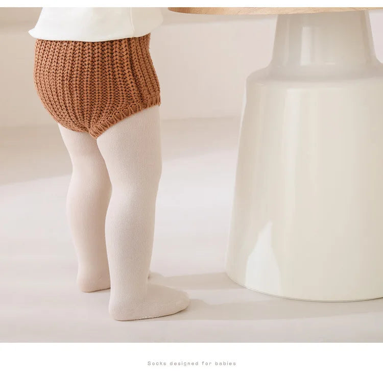 Autumn Baby Leggings Bow Knitted Baby Pantyhose Solid Color Children Pantyhose Toddler Kids Stockings For Boys And Girls