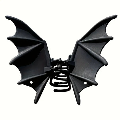Gothic Bat Hair Clip Halloween Matte Black Gothic Punk-Style Animal Print Hairpin for Women, Elegant Party Hair Accessory