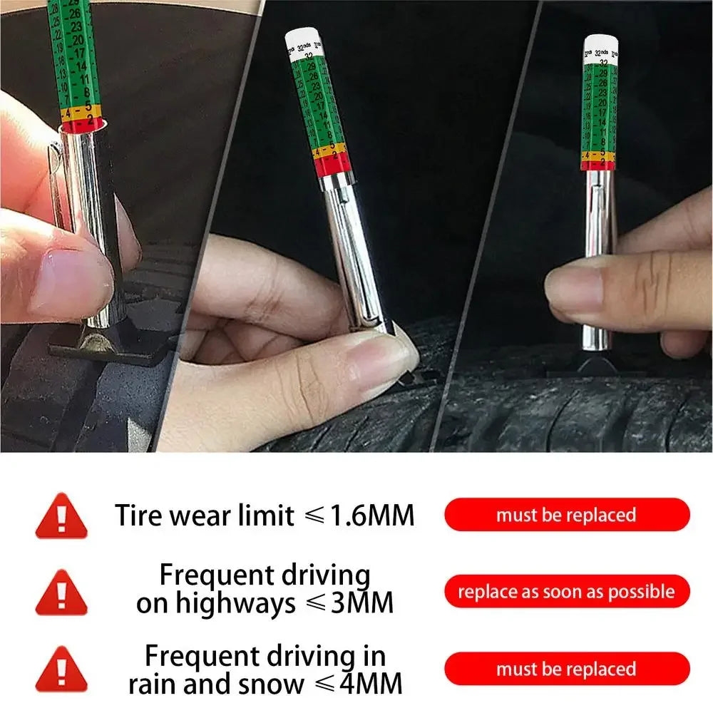 2/5/10Pcs Car Tyre Measuring Pen 25mm Universal Tire Tread Pattern Depth Measuring Tool AutomotiveTire Depth Gauge