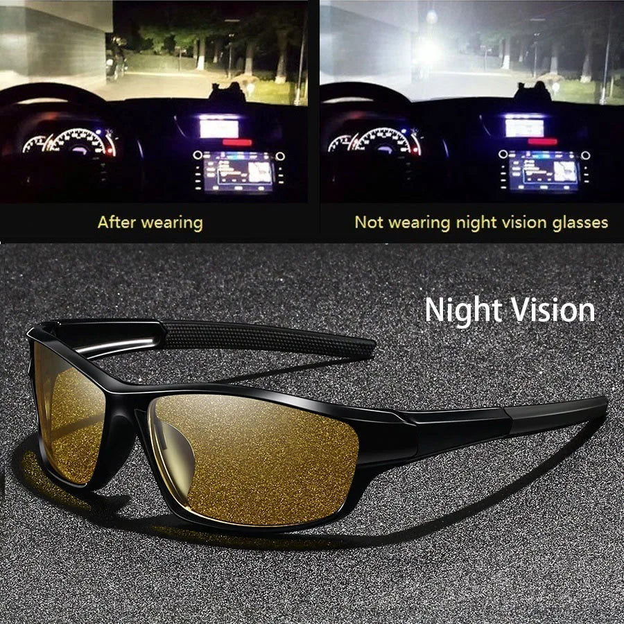 Fashion Vintage Square Frame Unisex Night Vision Glasses Reduce Visual Fatigue Lenses Anti-Glare Anti reflective UV400 Eyewear