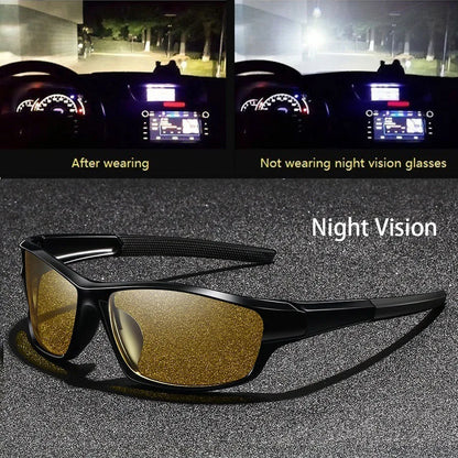 Fashion Vintage Square Frame Unisex Night Vision Glasses Reduce Visual Fatigue Lenses Anti-Glare Anti reflective UV400 Eyewear