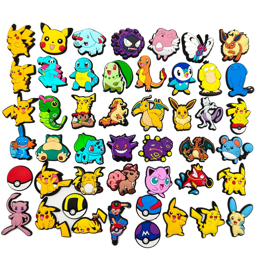 47/27/20Pcs Potdemiel Pokémon Series Shoe Charms For Slides Sandals,PVC Shoe Decorations Accessories For Christmas Birthday Gift