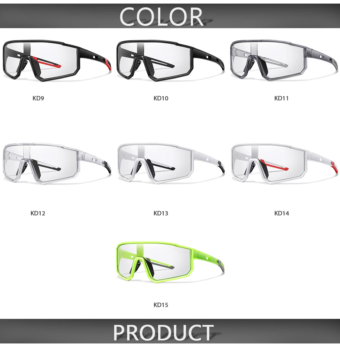 New Style Brand Photochromic Eyewear Men Women Bicycle MTB Bike Running Fishing Cycling Glasses Comfortable Windproof Goggles