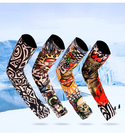 6 PCS Tattoo Sleeves Unisex Summer Cycling Sun Protection Arm Covers Beach Driving Fishing Breathable Nightclub Elastic Sleeves