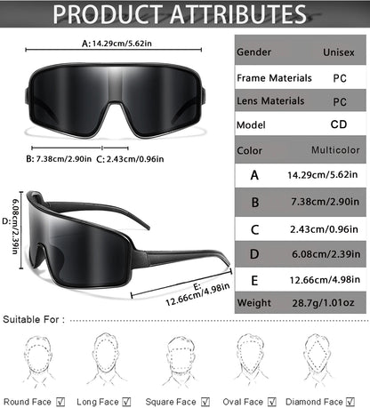 New Style Outdoor Sports Sunglasses Oversize Windproof Goggles for Men And Women Cycling Bicycle Road Hiking Camping