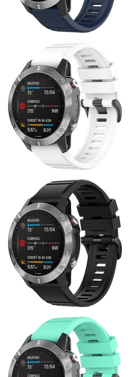 20 22 26mm Silicone Strap for Garmin Fenix 6 6X Pro 6S 7S 7 7X 5S 5 5X Plus 965 Epix Pro Gen2 47 51mm Watchband QuickFit Correa