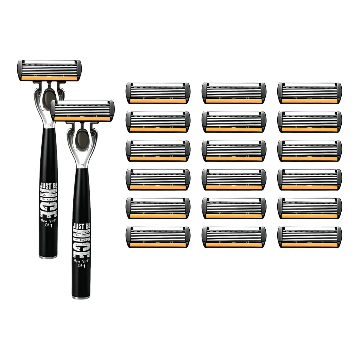 Men's Manual Safety Razor Set, featuring 6-layer stainless steel blades and an aloe vera lubricating strip | perfect as a gift.