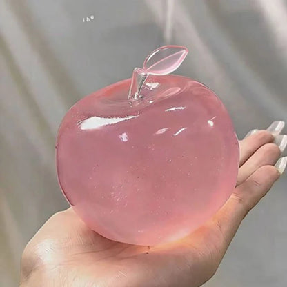 Apple Maltose Squishy Toy Sensory Fidget Toy Soft Transparent Simulated Slow-Rebound Decompress Toy for Daily Relax ﻿Green Pink