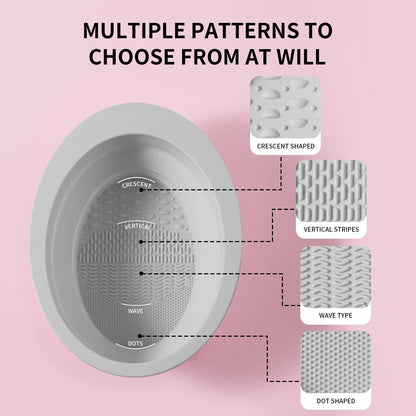 Makeup Brush Cleaning Tool,1pcs Silicone Brush Cleaner Pad Foldable Portable Cleaning Bowl For Makeup Brushes