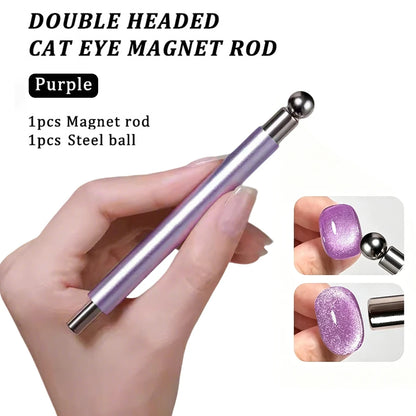 1/2Pcs Nail Cat Eye Magnetic Ball With Nail Magnetic Stick Tool Set Double-head Strong Magnet Pen 3D Cat Eye Gel Nail Supplies