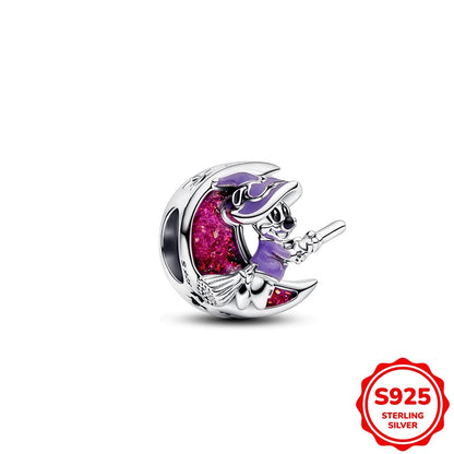 Charms plata de ley Disney Stitch Mickey and Minnie Pendant Beads Fits 3mm Bracelet Necklace For Women Luxury DIY Fine Jewelry