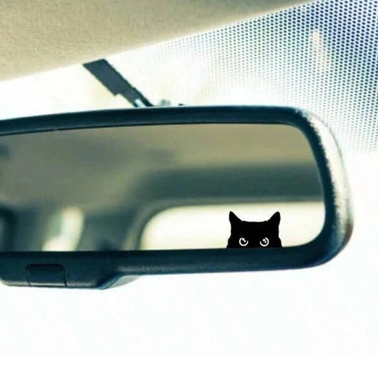 Cat Peeker Decal, Car Decal, Black Cat Peeker Sticker, Blank Button, Vinyl Decal, Car Stickers, Vinyl Stickers, Eject Sticker