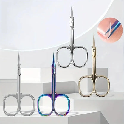 Dead Skin Remover Stainless Steel Curved Tip Thin Blade Cuticle Scissors Nail Clippers Trimmer Manicure Tools Eyebrow Tools