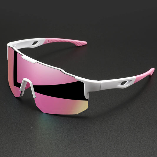 Unisex Oversized Colorful Sports Sunglasses UV400 Wraparound Design for Cycling Hiking Outdoor Activities Comfort Fit