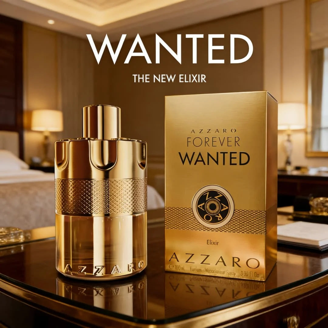 Azzaro Forever Wanted Men's Durable perfume, 3.4 oz. 100 ml luxurious wood amber tone, showing eternal charm