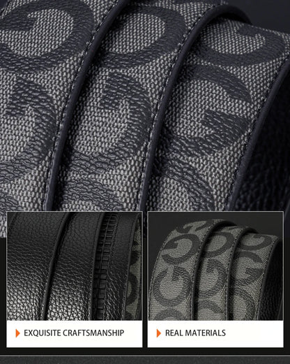High Quality 3.4cm Leather Business Men High-Quality Designer Male Buckle Strap Jeans Accessory