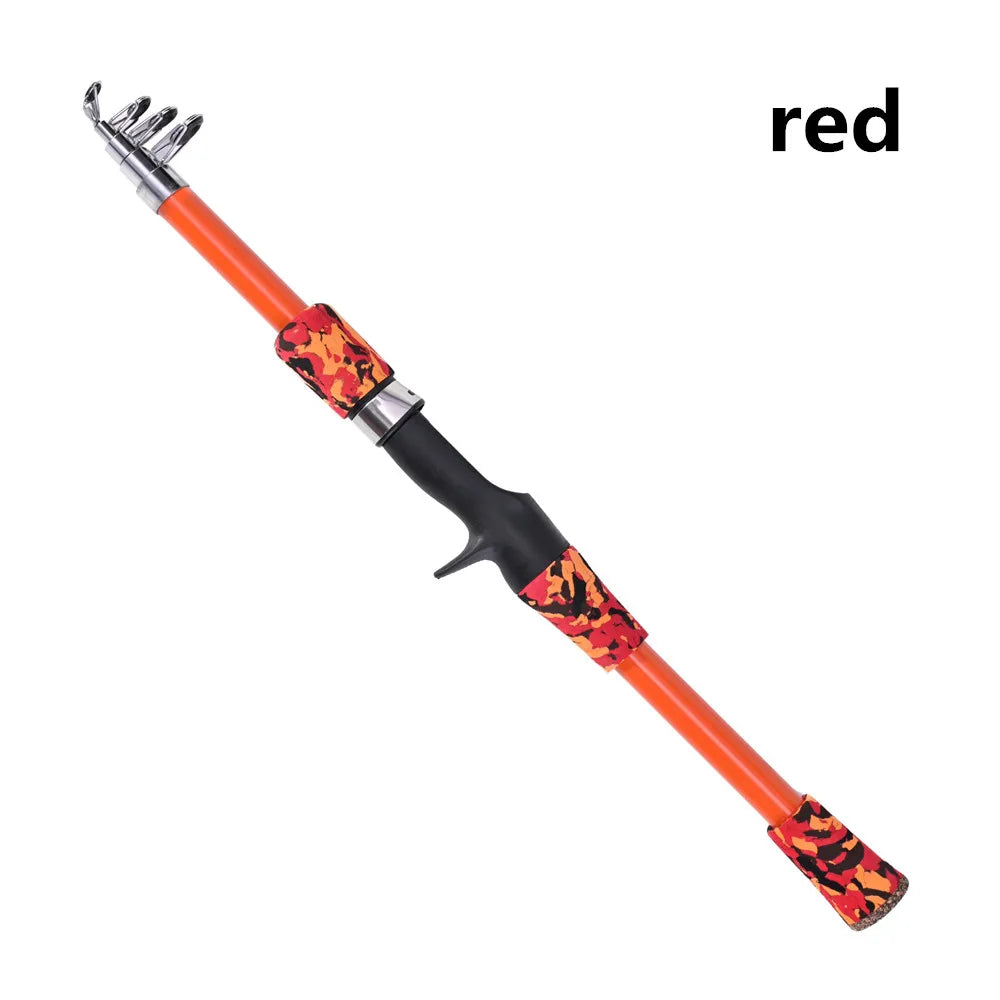 Portable telescopic camouflage children's fishing rod with rotating adjustment throwing rod outdoor fishing accessories tools