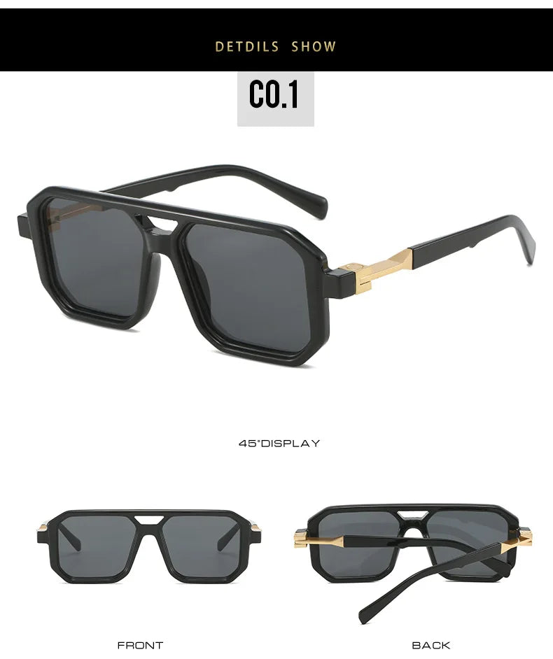 Punk Sunglasses Men Brand Designer Square Sun Glasses UV400 Fashion Cool Shades Women