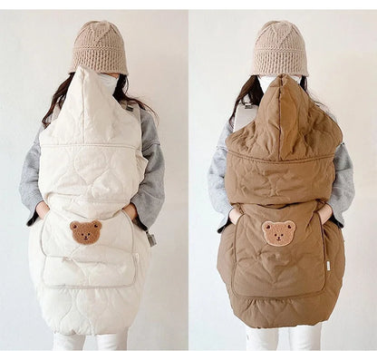 Hooded Blanket for Baby Stroller Newborn Swaddle Wrap Warm Baby Carrier Sling Cover Infant Cloak Cape Sleeping Quilt 80*85cm