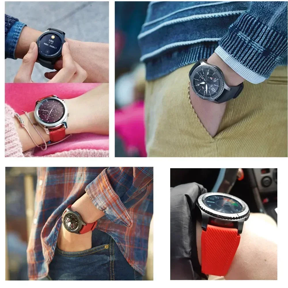 20mm 22mm Band for Samsung Galaxy Watch 7/5/6/4/3/46mm/active2/Gear s3 Frontier/Sport silicone bracelet Huawei GT 4/3/2/2E strap