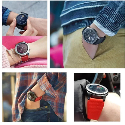 20mm 22mm Band for Samsung Galaxy Watch 7/5/6/4/3/46mm/active2/Gear s3 Frontier/Sport silicone bracelet Huawei GT 4/3/2/2E strap