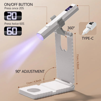 YIKOOLIN UV Light for Gel Nails Mini UV Nail Lamp Professional LED Light for Curing Gel Polish 2 Timing Modes for DIY Home Salon