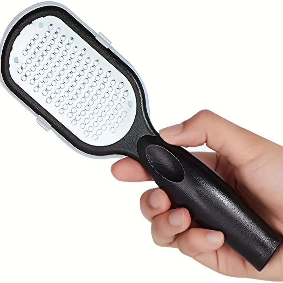 Professional Heavy-Duty Stainless Steel Painless Foot File & Remover with Splash Guard & Handle Suitable for Care Cracked Heels