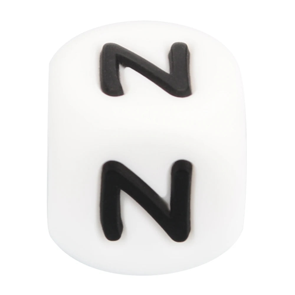 Lofca 100Pcs 12MM Silicone Letter Beads Silicone Beads Loose Beads Food Grade DIY Bracelet Necklace Pacifier Chain Accessories