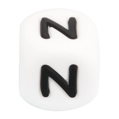 Lofca 100Pcs 12MM Silicone Letter Beads Silicone Beads Loose Beads Food Grade DIY Bracelet Necklace Pacifier Chain Accessories