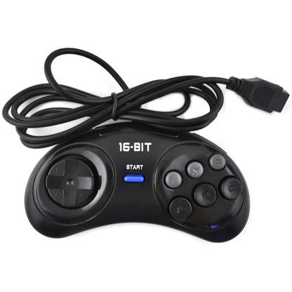 1-2 Pcs Black Gamepad Controller For Sega Mega Drive 9 Pin 6 Buttons Gamepads for Sega Genesis 16 bit video game console