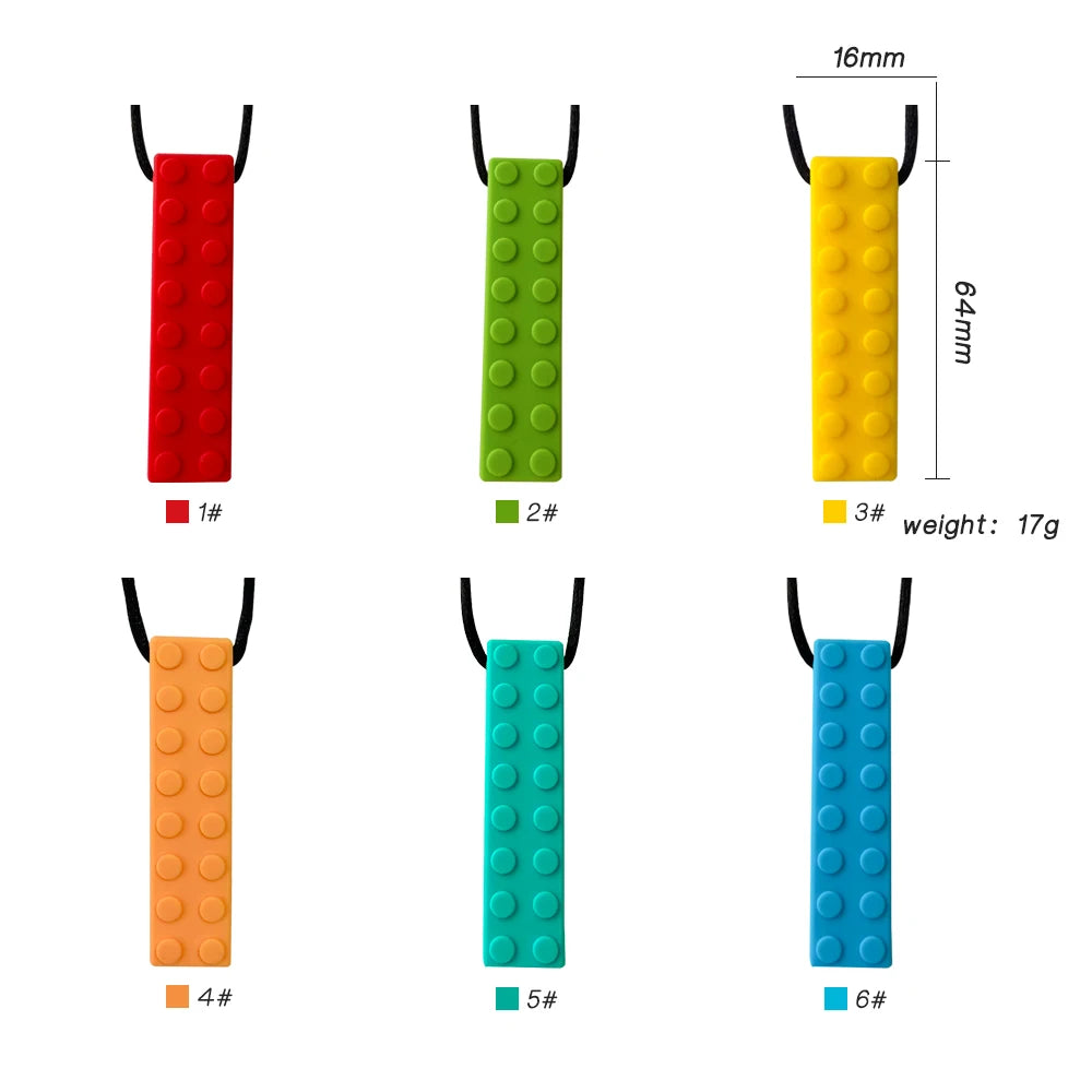 1pcs Silicone Teether Kids Chew Necklace Sensory Chewy Pendant Oral Motor Toys Therapy Tools for Autism ADHD chidren's goods