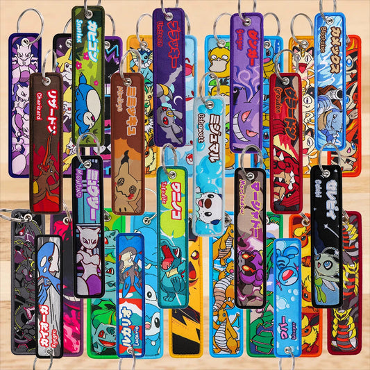 Cute Anime Elf Embroidery Key Fobs Cool Game Key Tags Keychains for Motorcycles Cars Fashion Key Rings Accessories Gifts 1pcs