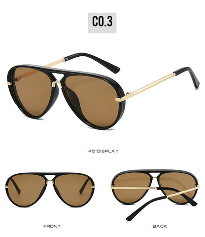 Trendy Oversized Pilot Sunglasses Women Men Vintage Retro Classic Designer Sun Glasses UV400 Protection Fashion Ladies Shades