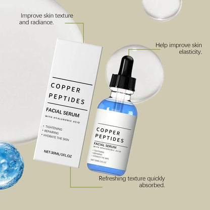 Copper Titanium Essence Hyaluronic Acid Serum For Sensitive Dry Moisturizing Brightening Soothing Face Skin Care Essence