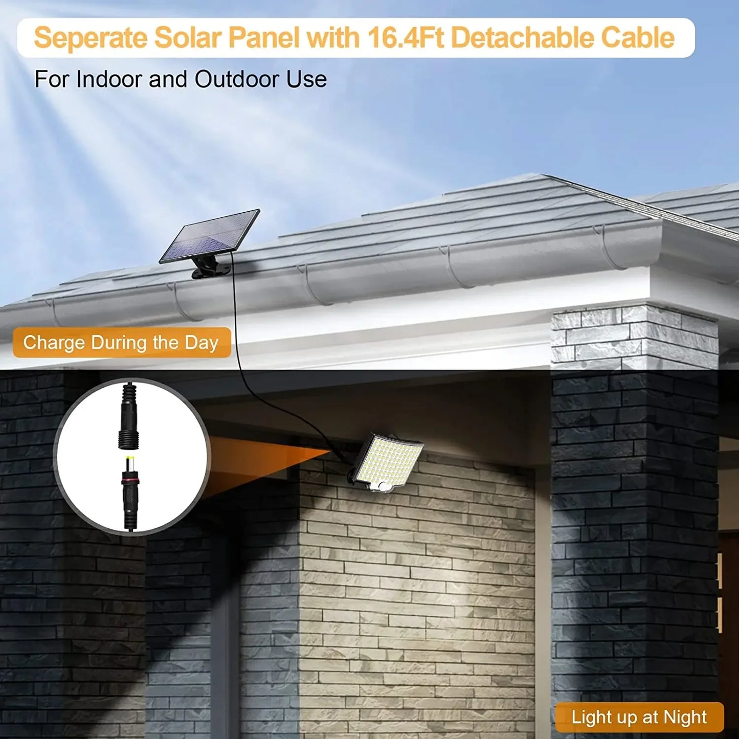 234/280 LED Solar Lights for Outside Motion Sensor Solar Flood Lights Waterproof Solar Powered Security Spot Garden Wall Lights