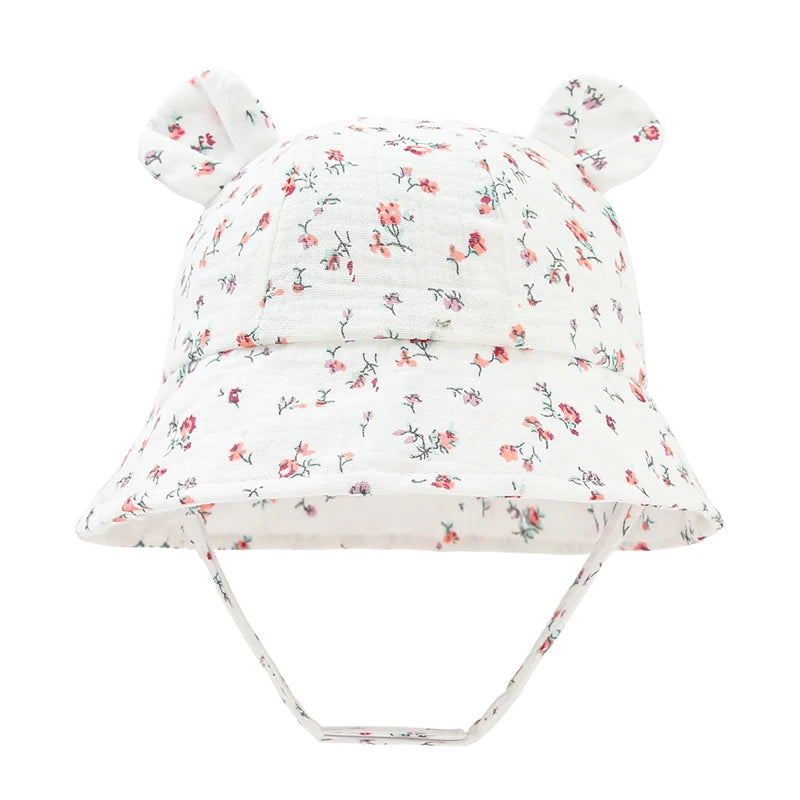 Muslin Baby Summer Hat Newborn Cap Cotton Baby Sun Hats for Girls Boys Infant Bucket Hat for Toddler Accessories 3-12M
