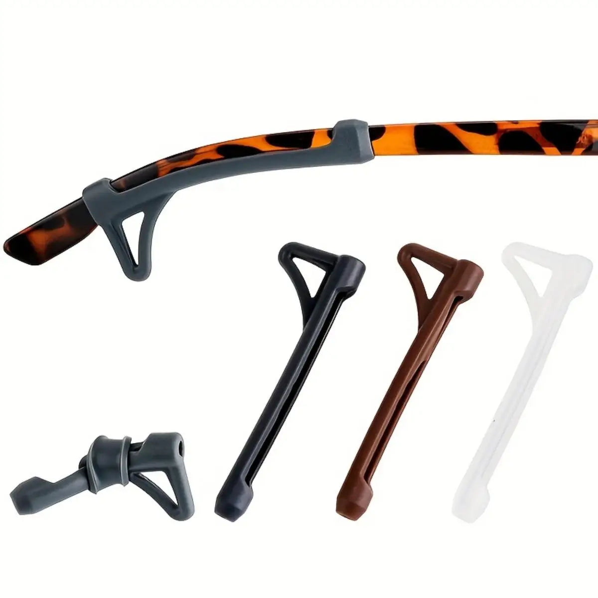 10pcs Glasses Anti-slip Silicone Sleeve Eye Frame Leg Drag Fixed Ear Hook Bracket Anti-drop Artifact Glasses Accessories