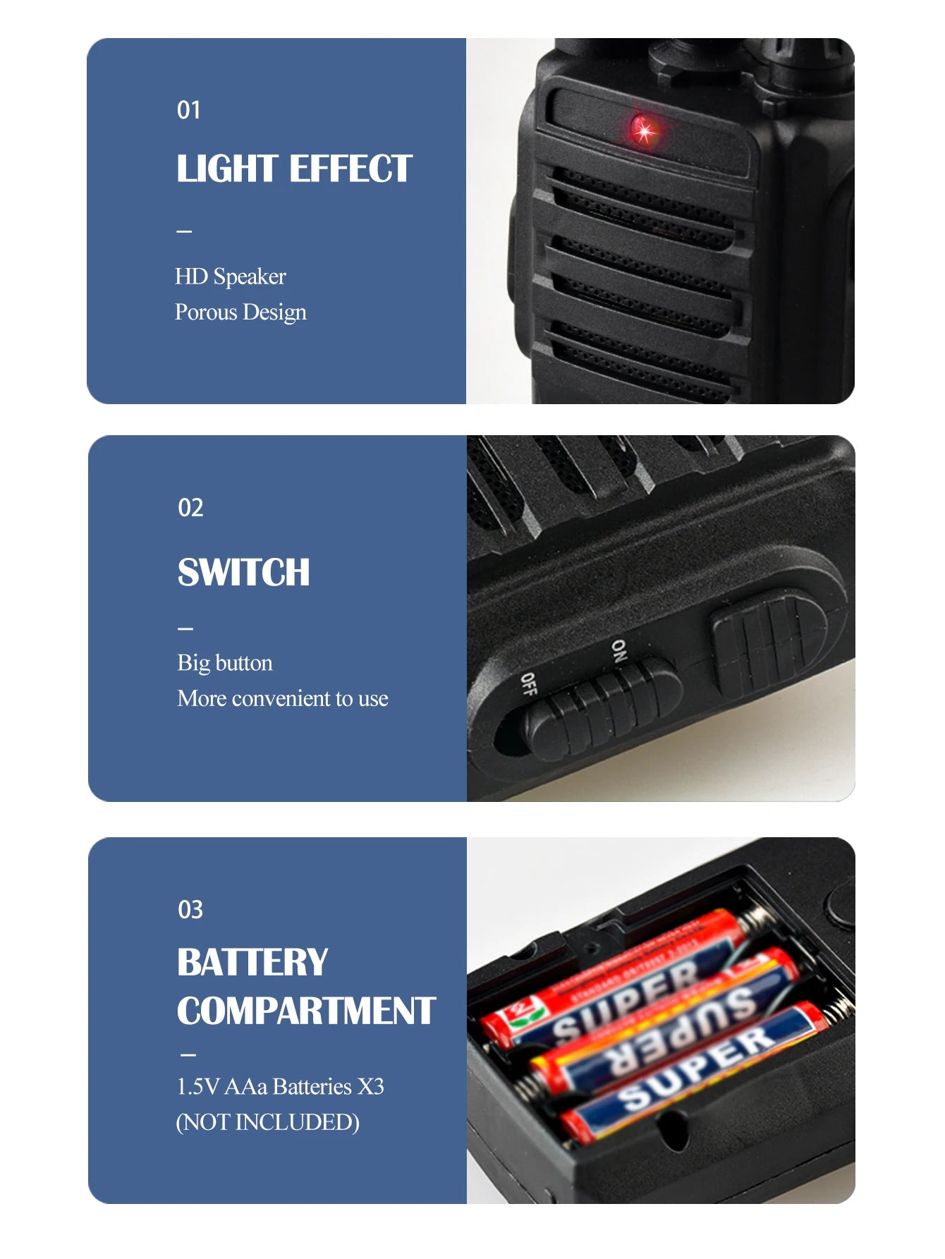 2Pcs Walkie Talkie Toys, Mini Interphone Digital Sound Indoor and Outdoor Communication Game Not Include Battery Gifts for boys
