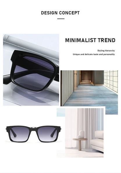 Light Luxury Square Sunglasses Minimalist Design Elegant Unisex Uv400 Protection Sun Glasses 9017