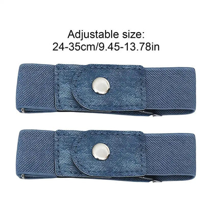 1 Pair No Buckle Elastic Belt Stretchable Adjustable Waistband for Women Men Jeans Pants Trousers Dresses Casual Fashion Wear