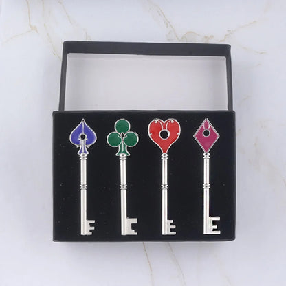 Residents Evils Remake RPD Keys Set Raccoon Police Department Square Plum Heart logo Keychain Cosplay Costume Accessories Gift