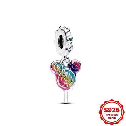 Hot Sale Charms Silver 925 Disney Pendant Beads Fits 3mm Bracelet Bangle Necklace For Women Luxury DIY Jewelry Making Fine Gifts