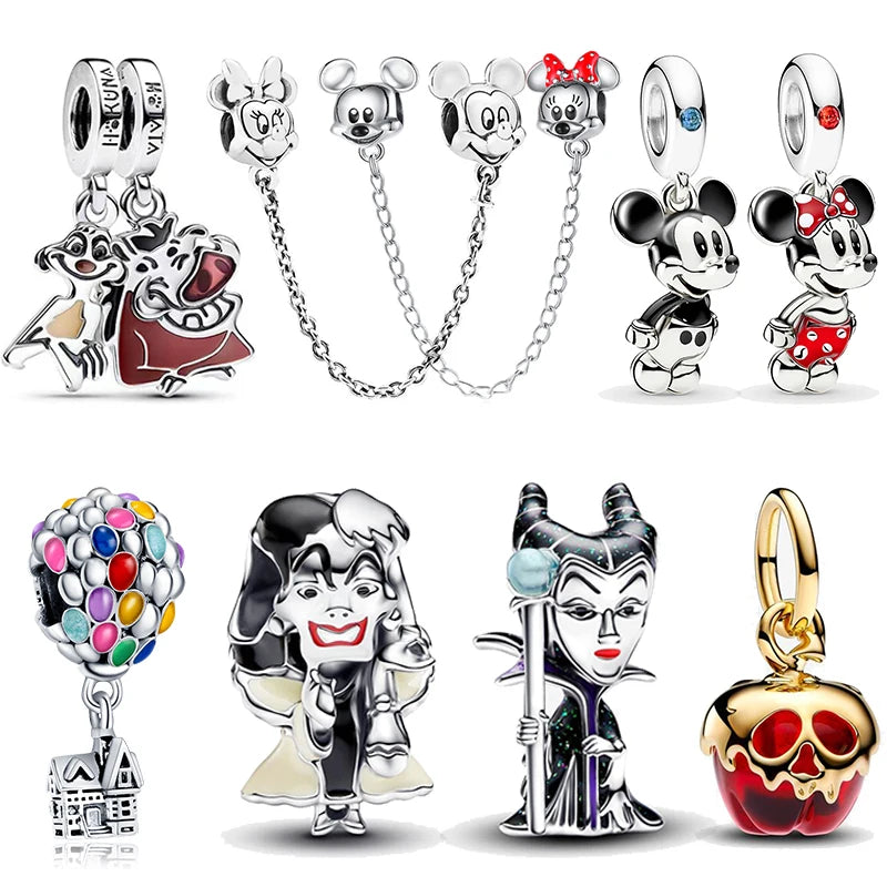Hot Sell MINISO Disney 925 Sterling Silver Animals Mobilization Charms Beads Hot Original Bracelet DIY Jewelry Women Pendant