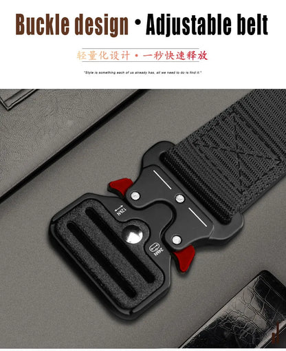 1 Piece Men's Tactical Sports Belt, Quick Release Symmetrical Buckle, Polyester Fiber, Suitable for Outdoor Training Military