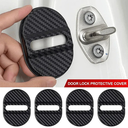 4Pcs Universal Door Lock Covers, Shock-Absorbing Noise-Reducing Waterproof Protector, Easy Stick-on for Sedan SUV